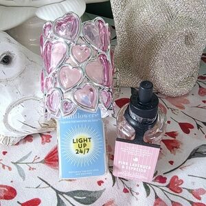 Bath Body Works Pink Hearts Wallflower Set